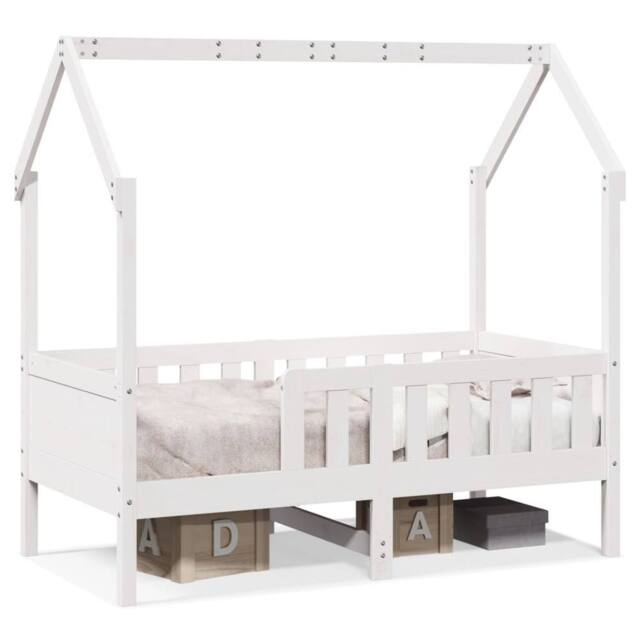 Berkfield Home Kids' House Bed Frame without Mattress White 80x160 cm Pine - image 1