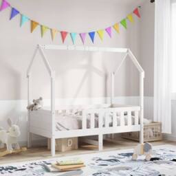 Berkfield Home Kids' House Bed Frame without Mattress White 80x160 cm Pine - thumbnail 2