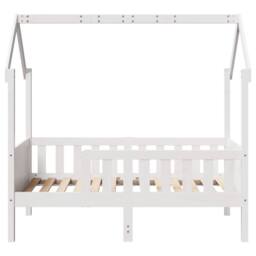 Berkfield Home Kids' House Bed Frame without Mattress White 80x160 cm Pine - thumbnail 4