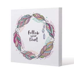 Benjamin Tate Design Follow your heart (Canvas Print) / 61 x 61 x 4cm in Natural - Size: 61 x 61 x 4 cm - thumbnail 1