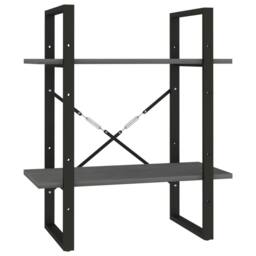 Berkfield Home 2-Tier Book Cabinet Grey 60x30x70 cm Solid Pine Wood - Size: 60 x 30 x 70 cm - thumbnail 1