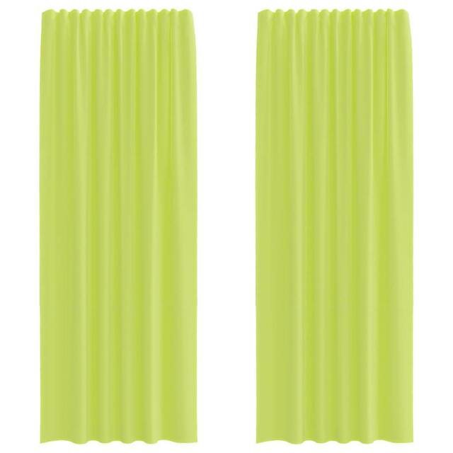 Berkfield Home Voile Curtains with Rod Pockets 2 pcs Apple Green - image 1