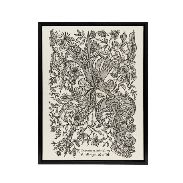 "Artery8 Alexander Senegat Design For Textiles Framed Canvas Wall Art Print in Black - Size: W12"" x H16""" - image 1