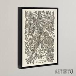 "Artery8 Alexander Senegat Design For Textiles Framed Canvas Wall Art Print in Black - Size: W12"" x H16""" - thumbnail 2