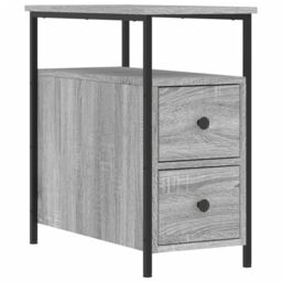 Berkfield Home Bedside Cabinet Grey Sonoma 30x60x60 cm Engineered Wood - Size: 30 x 60 x 60 cm - thumbnail 2