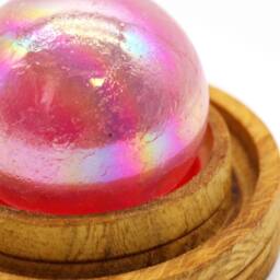 KDMD Rose Quartz Titanium Aura Sphere 50mm with Stand - Meditation & Decor in Pink - thumbnail 2