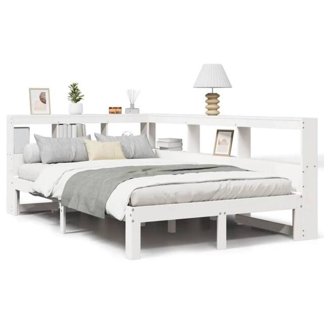 Berkfield Home Bookcase Bed without Mattress White 120x200 cm Solid Wood Pine - Size: Small Double - image 1