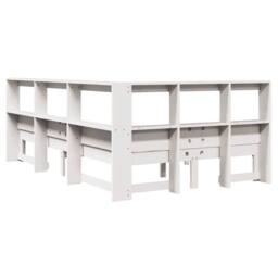 Berkfield Home Bookcase Bed without Mattress White 120x200 cm Solid Wood Pine - Size: Small Double - thumbnail 9