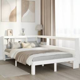 Berkfield Home Bookcase Bed without Mattress White 120x200 cm Solid Wood Pine - Size: Small Double - thumbnail 2