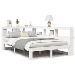 Berkfield Home Bookcase Bed without Mattress White 120x200 cm Solid Wood Pine - Size: Small Double - thumbnail 1