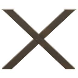 Berkfield Home Modern Dining Table Legs X-Shaped 3 pcs Natural Steel 90x(72-73) in Brown - thumbnail 5
