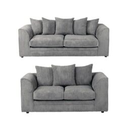 SOFA SCENE LTD CHICAGO JUMBO CORD 3+2 SOFA SET SUITE GREY - thumbnail 1