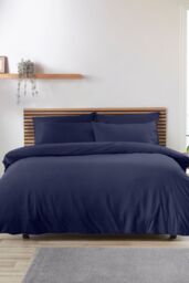 Catherine Lansfield So Soft Non Iron Duvet Cover Set in Navy - Size: Double - thumbnail 1