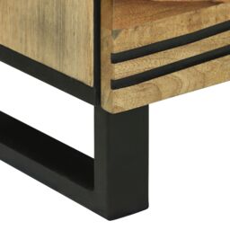 Berkfield Home Bedside Cabinet - 50x33x60 cm, Crafted from Solid Mango Wood in Brown - Size: 50 x 33 x 60 cm - thumbnail 8
