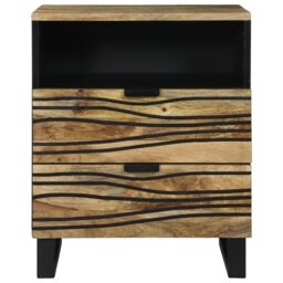 Berkfield Home Bedside Cabinet - 50x33x60 cm, Crafted from Solid Mango Wood in Brown - Size: 50 x 33 x 60 cm - thumbnail 3