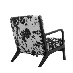 Living and Home Leopard Print Velvet Upholstered Armchair in Black - thumbnail 5