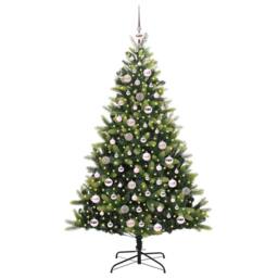 Berkfield Home Artificial Hinged Christmas Tree 300 LEDs Green 180 cm - thumbnail 3