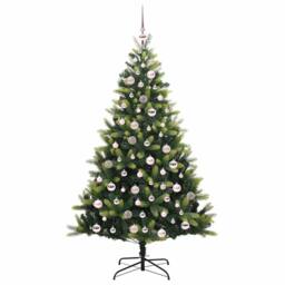 Berkfield Home Artificial Hinged Christmas Tree 300 LEDs Green 180 cm - thumbnail 4