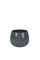 KDMD Glossy Grey Hortus London Pot 14.5x14cm 2 Pack - Size: 14.5x14 cm