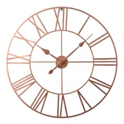 Home Garden Direct EOS - Skeleton Wall Clock with Roman Numerals - 80x80cm in Copper - Size: 80x80 cm