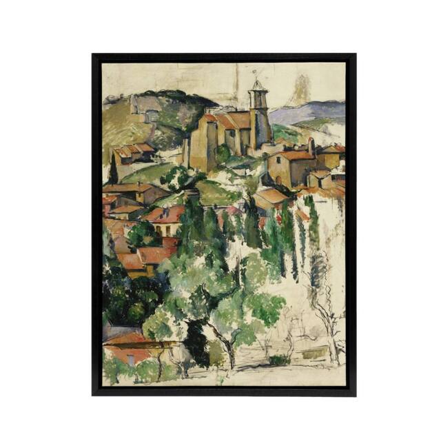 "Artery8 Paul Cezanne The Village Of Gardanne Framed Canvas Wall Art Print - Size: W18"" x H24""" - image 1