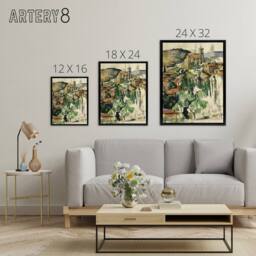 "Artery8 Paul Cezanne The Village Of Gardanne Framed Canvas Wall Art Print - Size: W18"" x H24""" - thumbnail 4