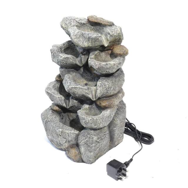 Kelvenix Water Feature for garden Cascading Rock Fountain in Grey - Size: 0.6m2 - image 1