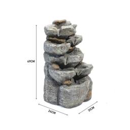 Kelvenix Water Feature for garden Cascading Rock Fountain in Grey - Size: 0.6m2 - thumbnail 2