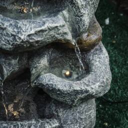 Kelvenix Water Feature for garden Cascading Rock Fountain in Grey - Size: 0.6m2 - thumbnail 4