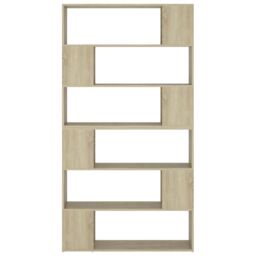 Berkfield Home Book Cabinet Room Divider Sonoma Oak 100x24x188 cm in Brown - Size: 100 x 24 x 188 cm - thumbnail 5