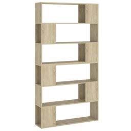 Berkfield Home Book Cabinet Room Divider Sonoma Oak 100x24x188 cm in Brown - Size: 100 x 24 x 188 cm - thumbnail 2