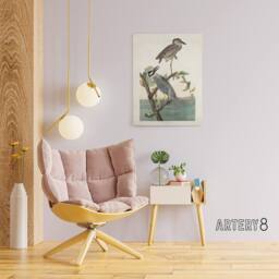 "Artery8 Yellow Crowned Heron Audubon Nature Canvas Wall Art in White - Size: W18"" x H24""" - thumbnail 3