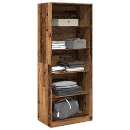Berkfield Home Wardrobe Old Wood 80x50x200 cm Engineered Wood in Brown - Size: 80 x 50 x 200 cm - thumbnail 1
