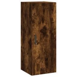 Berkfield Home Wall Mounted Cabinet Smoked Oak 34.5x34x90 cm in Brown - thumbnail 1