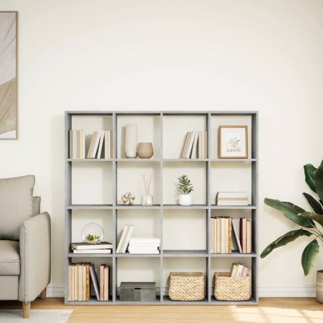 Berkfield Home Classic Book Cabinet Concrete Grey 137.5x29x137.5 cm Engineered Wood - image 1