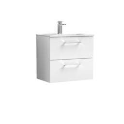 Balterley Bathroom 2 Soft Close Drawer, Wall Hung Vanity Unit, White, 440mm in White - thumbnail 1