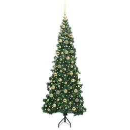 Berkfield Home Corner Artificial Christmas Tree Green 210 cm PVC & Metal - thumbnail 3