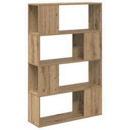 Berkfield Home Modern Bookcase Artisan oak Engineered wood 80 x 24 x 124 cm Storage in Brown - thumbnail 7