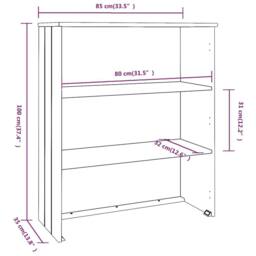 Berkfield Home Top for Highboard HAMAR Honey Brown 85x35x100cm Solid Wood Pine in Light Tan - Size: 85 x 35 x 100 cm - thumbnail 7