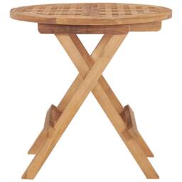Berkfield Home Folding Garden Table 50x50x50 cm Solid Teak Wood in Brown - Size: 50 x 50 x 50 cm - thumbnail 3