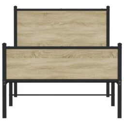 Berkfield Home Metal Bed Frame without Mattress Sonoma Oak 100x200 cm in Brown - thumbnail 5