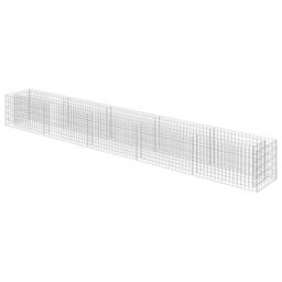 Berkfield Home Gabion Raised Bed Galvanised Steel 450x50x50 cm in Silver - Size: 450 x 50 x 50 cm