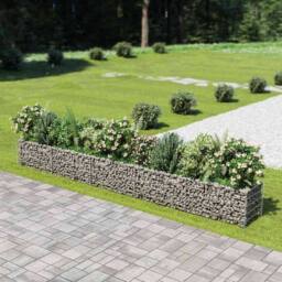 Berkfield Home Gabion Raised Bed Galvanised Steel 450x50x50 cm in Silver - Size: 450 x 50 x 50 cm - thumbnail 2