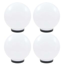 Berkfield Home LED Bowl Lamps 4 pcs Spherical 25 cm PMMA in White - thumbnail 1