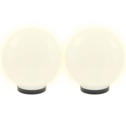 Berkfield Home LED Bowl Lamps 4 pcs Spherical 25 cm PMMA in White - thumbnail 3