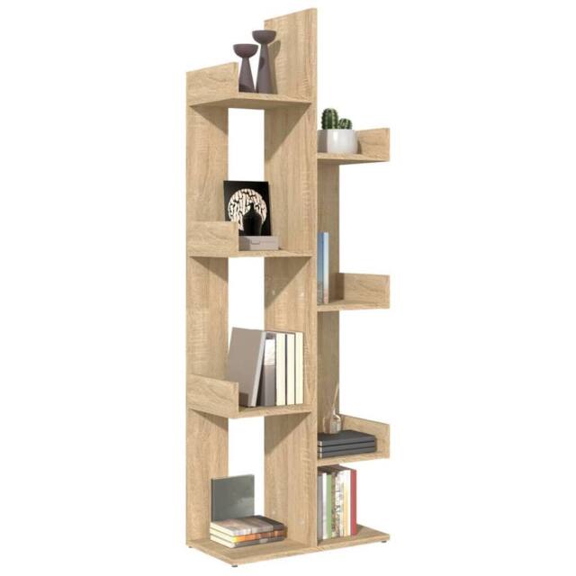 Berkfield Home Compact Book Cabinet Sonoma Oak 48x25.5x140 cm Engineered Wood in Brown - image 1