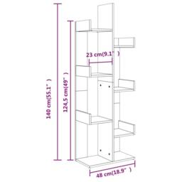 Berkfield Home Compact Book Cabinet Sonoma Oak 48x25.5x140 cm Engineered Wood in Brown - thumbnail 7
