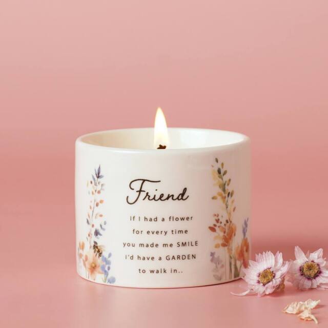 The Cottage Garden Mother's Day Ceramic Candle 100g - Friend in White - image 1