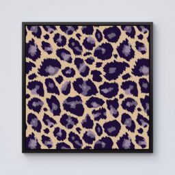 Warren Reed - Designer Leopard Print Framed Canvas in Black - Size: w10 inch x h10 inch - thumbnail 1