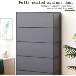 FLAVORA 5-layer Double Door Acrylic Display Cabinet in Dark Grey - Size: 0.6m2 - thumbnail 5